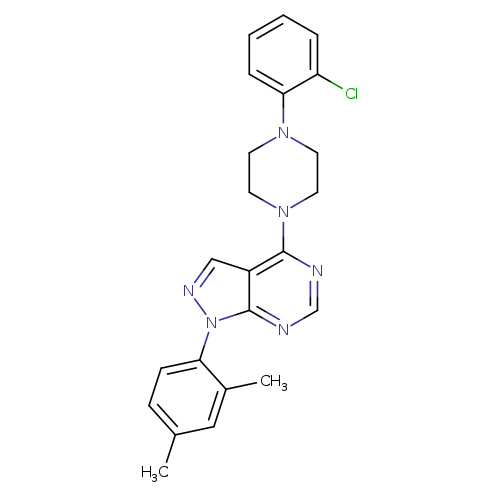 1-(2-chlorophenyl)-4-[1-(2,4-dimethylphenyl)-1H-pyrazolo[3,4-d]pyrimidin-4-yl]piperazine