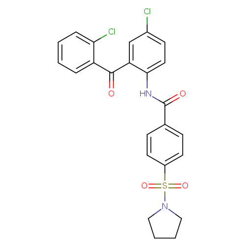 N-[4-chloro-2-(2-chlorobenzoyl)phenyl]-4-(pyrrolidine-1-sulfonyl)benzamide
