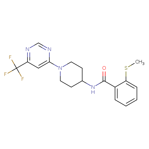 2-(methylsulfanyl)-N-{1-[6-(trifluoromethyl)pyrimidin-4-yl]piperidin-4-yl}benzamide