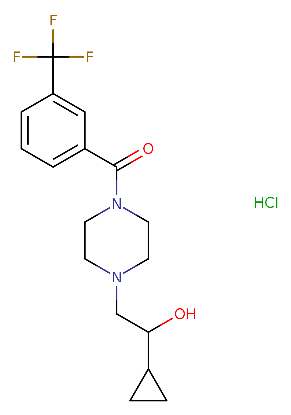 1-cyclopropyl-2-{4-[3-(trifluoromethyl)benzoyl]piperazin-1-yl}ethan-1-ol hydrochloride