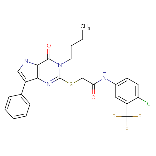 2-({3-butyl-4-oxo-7-phenyl-3H,4H,5H-pyrrolo[3,2-d]pyrimidin-2-yl}sulfanyl)-N-[4-chloro-3-(trifluoromethyl)phenyl]acetamide