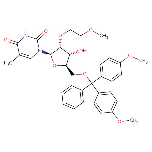 1-((2R,3R,4R,5R)-5-((Bis(4-methoxyphenyl)(phenyl)methoxy)methyl)-4-hydroxy-3-(2-methoxyethoxy)tetrahydrofuran-2-yl)-5-methylpyrimidine-2,4(1H,3H)-dione