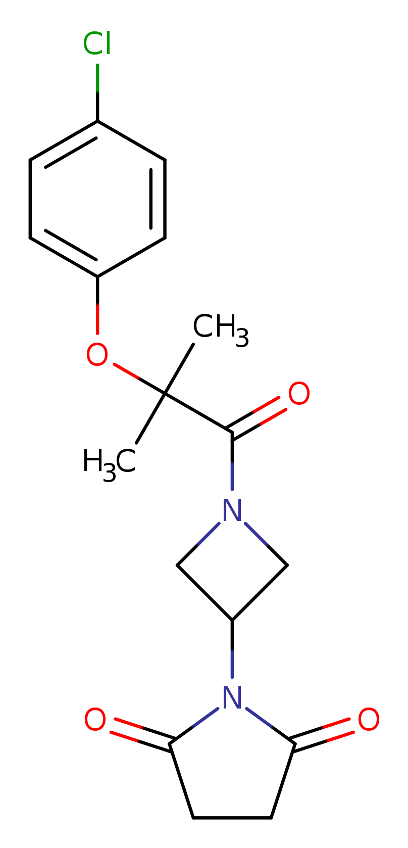 1-{1-[2-(4-chlorophenoxy)-2-methylpropanoyl]azetidin-3-yl}pyrrolidine-2,5-dione