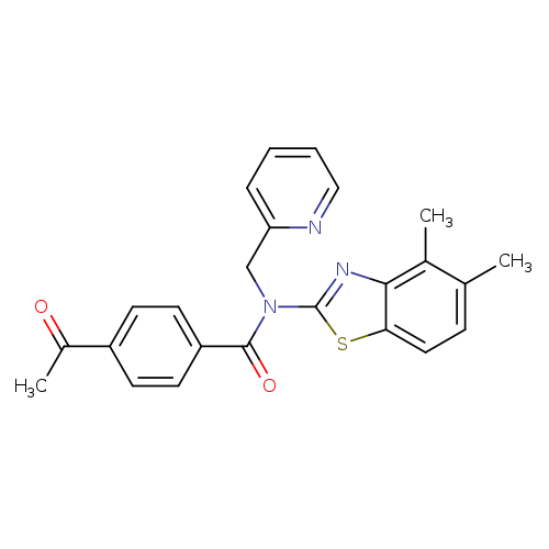 4-acetyl-N-(4,5-dimethyl-1,3-benzothiazol-2-yl)-N-[(pyridin-2-yl)methyl]benzamide