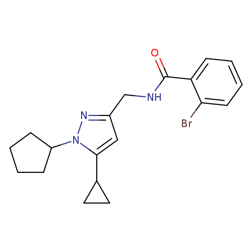 2-bromo-N-[(1-cyclopentyl-5-cyclopropyl-1H-pyrazol-3-yl)methyl]benzamide