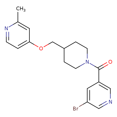 3-bromo-5-(4-{[(2-methylpyridin-4-yl)oxy]methyl}piperidine-1-carbonyl)pyridine