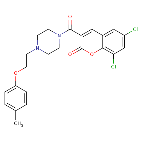 6,8-dichloro-3-{4-[2-(4-methylphenoxy)ethyl]piperazine-1-carbonyl}-2H-chromen-2-one