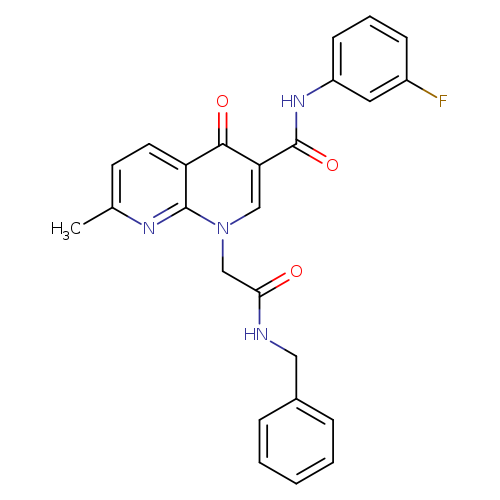 1-[(benzylcarbamoyl)methyl]-N-(3-fluorophenyl)-7-methyl-4-oxo-1,4-dihydro-1,8-naphthyridine-3-carboxamide