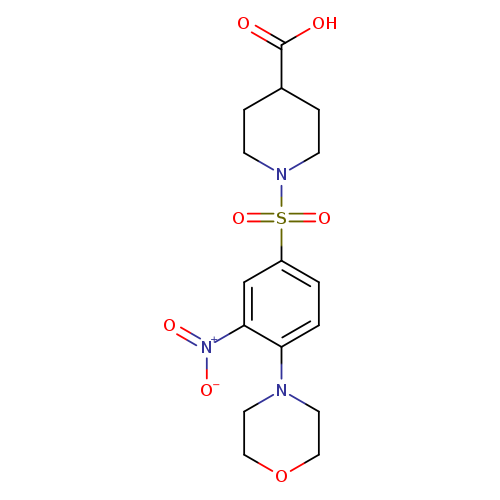 1-[4-(morpholin-4-yl)-3-nitrobenzenesulfonyl]piperidine-4-carboxylic acid