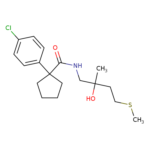 1-(4-chlorophenyl)-N-[2-hydroxy-2-methyl-4-(methylsulfanyl)butyl]cyclopentane-1-carboxamide