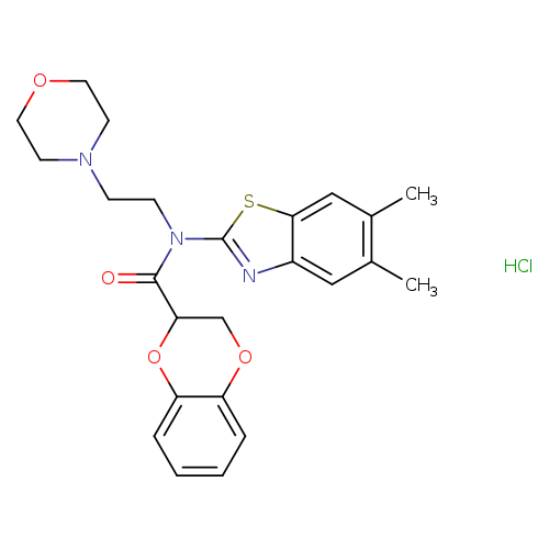 N-(5,6-dimethyl-1,3-benzothiazol-2-yl)-N-[2-(morpholin-4-yl)ethyl]-2,3-dihydro-1,4-benzodioxine-2-carboxamide hydrochloride