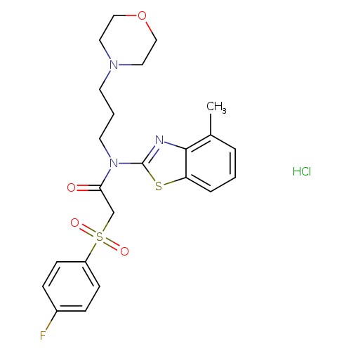 2-(4-fluorobenzenesulfonyl)-N-(4-methyl-1,3-benzothiazol-2-yl)-N-[3-(morpholin-4-yl)propyl]acetamide hydrochloride