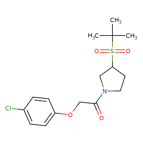 2-(4-chlorophenoxy)-1-[3-(2-methylpropane-2-sulfonyl)pyrrolidin-1-yl]ethan-1-one