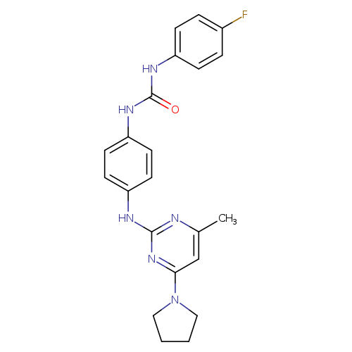 1-(4-fluorophenyl)-3-(4-{[4-methyl-6-(pyrrolidin-1-yl)pyrimidin-2-yl]amino}phenyl)urea