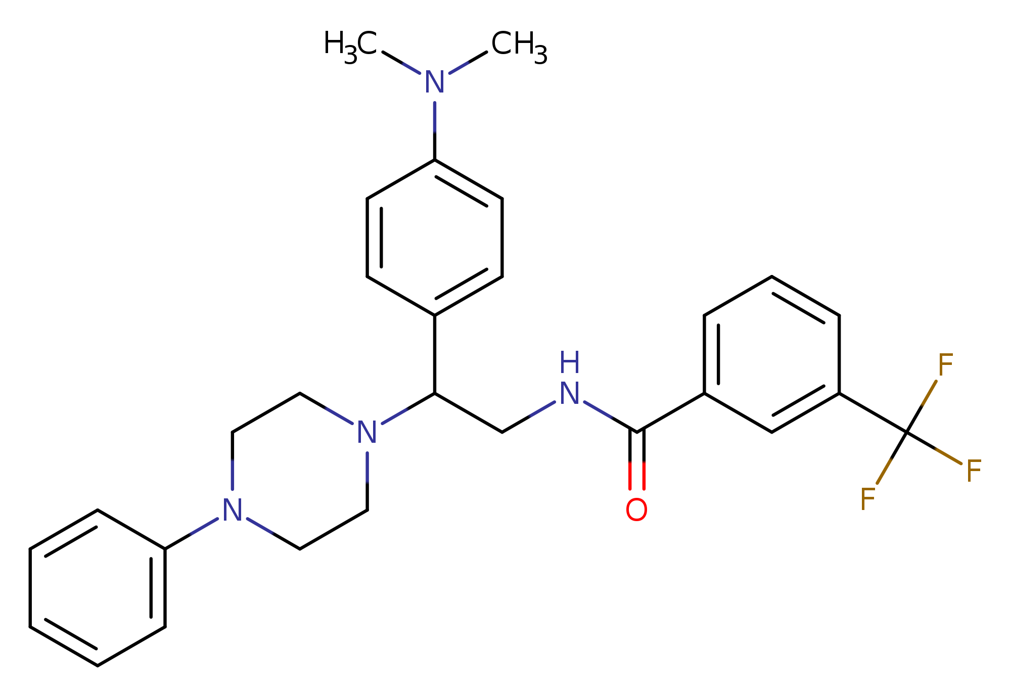 N-{2-[4-(dimethylamino)phenyl]-2-(4-phenylpiperazin-1-yl)ethyl}-3-(trifluoromethyl)benzamide