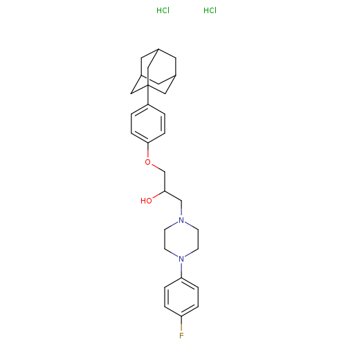 1-[4-(adamantan-1-yl)phenoxy]-3-[4-(4-fluorophenyl)piperazin-1-yl]propan-2-ol dihydrochloride