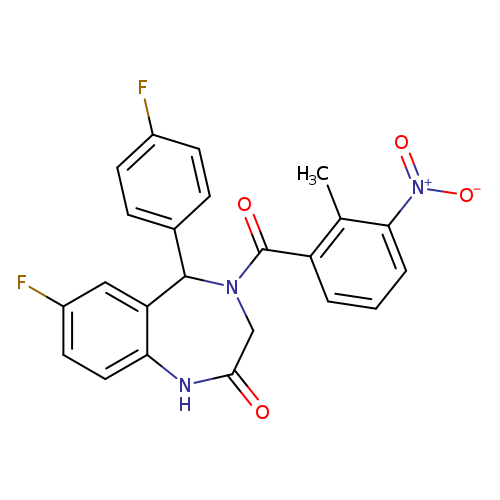7-fluoro-5-(4-fluorophenyl)-4-(2-methyl-3-nitrobenzoyl)-2,3,4,5-tetrahydro-1H-1,4-benzodiazepin-2-one
