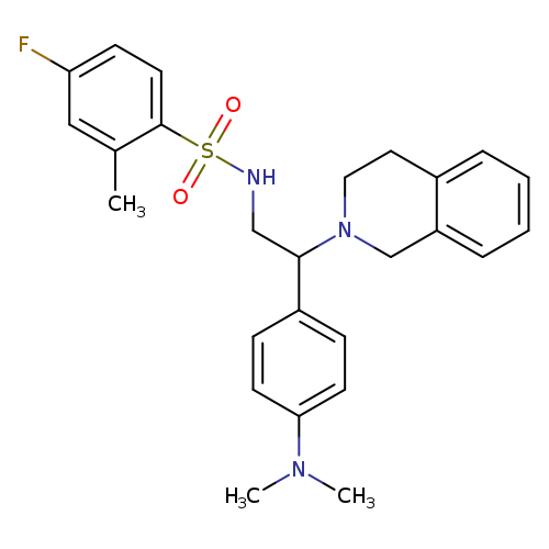 N-{2-[4-(dimethylamino)phenyl]-2-(1,2,3,4-tetrahydroisoquinolin-2-yl)ethyl}-4-fluoro-2-methylbenzene-1-sulfonamide