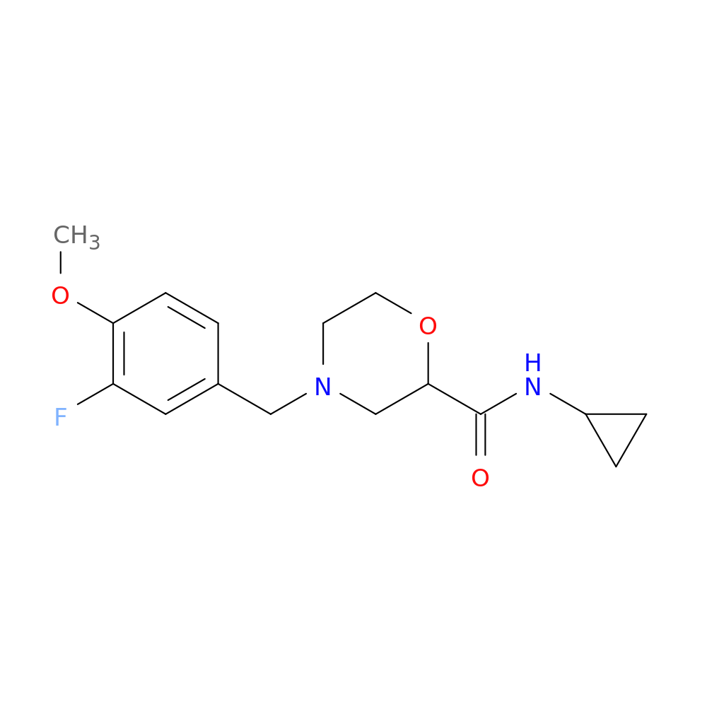 N-cyclopropyl-4-[(3-fluoro-4-methoxyphenyl)methyl]morpholine-2-carboxamide