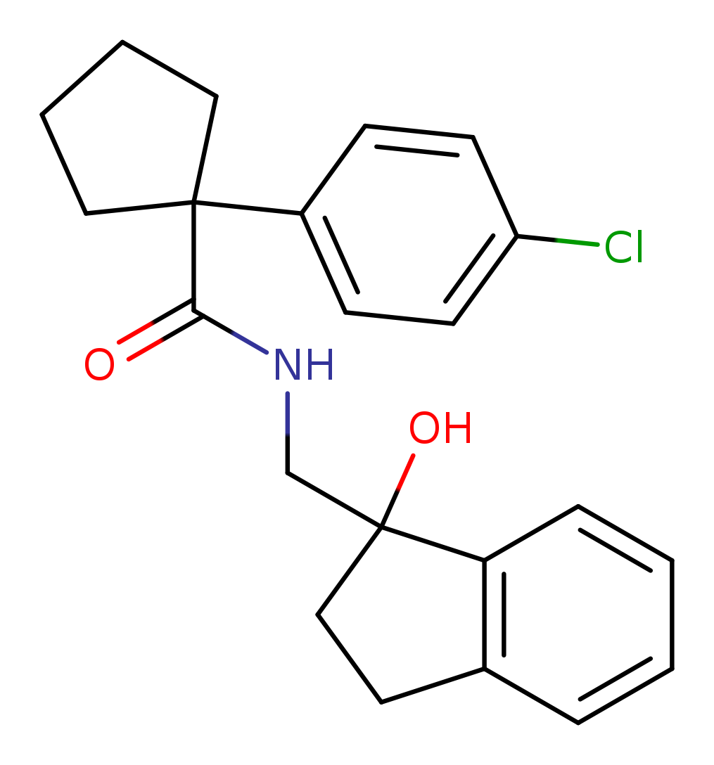 1-(4-chlorophenyl)-N-[(1-hydroxy-2,3-dihydro-1H-inden-1-yl)methyl]cyclopentane-1-carboxamide