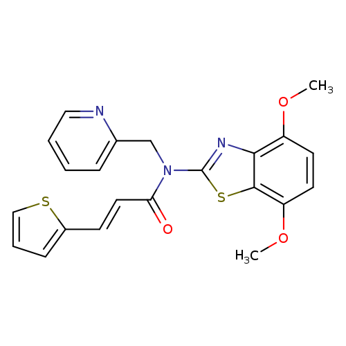 (2E)-N-(4,7-dimethoxy-1,3-benzothiazol-2-yl)-N-[(pyridin-2-yl)methyl]-3-(thiophen-2-yl)prop-2-enamide