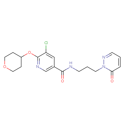 5-chloro-6-(oxan-4-yloxy)-N-[3-(6-oxo-1,6-dihydropyridazin-1-yl)propyl]pyridine-3-carboxamide