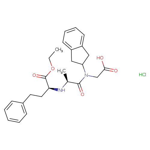 Glycine, N-[(1S)-1-(ethoxycarbonyl)-3-phenylpropyl]-L-alanyl-N-(2,3-dihydro-1H-inden-2-yl)-, hydrochloride (1:1)