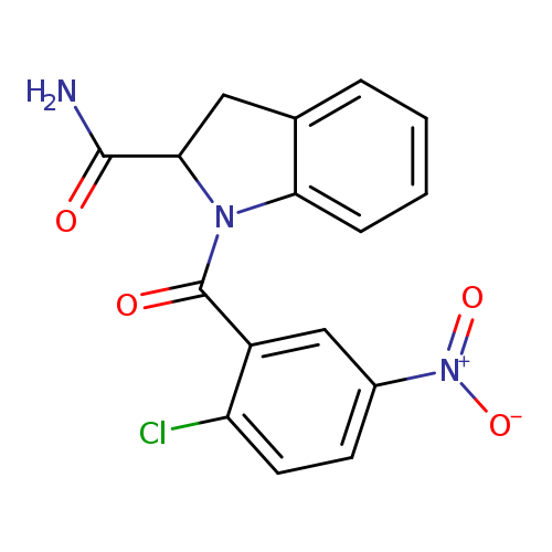 1-(2-chloro-5-nitrobenzoyl)-2,3-dihydro-1H-indole-2-carboxamide
