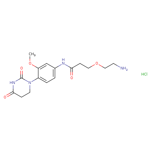 3-(2-aminoethoxy)-N-[4-(2,4-dioxo-1,3-diazinan-1-yl)-3-methoxyphenyl]propanamidehydrochloride