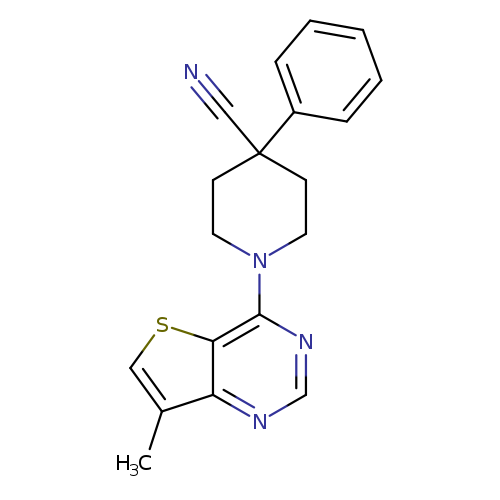 1-{7-methylthieno[3,2-d]pyrimidin-4-yl}-4-phenylpiperidine-4-carbonitrile