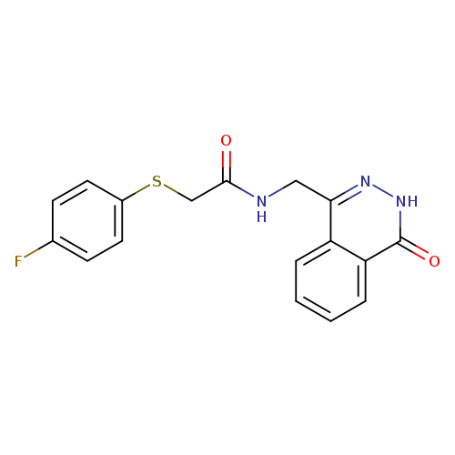 2-[(4-fluorophenyl)sulfanyl]-N-[(4-oxo-3,4-dihydrophthalazin-1-yl)methyl]acetamide