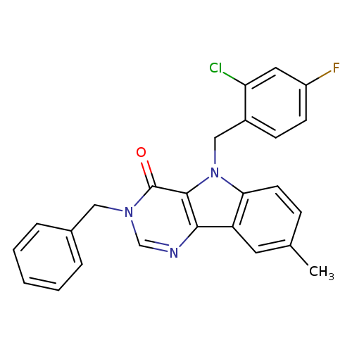 3-benzyl-5-[(2-chloro-4-fluorophenyl)methyl]-8-methyl-3H,4H,5H-pyrimido[5,4-b]indol-4-one