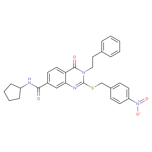 N-cyclopentyl-2-{[(4-nitrophenyl)methyl]sulfanyl}-4-oxo-3-(2-phenylethyl)-3,4-dihydroquinazoline-7-carboxamide