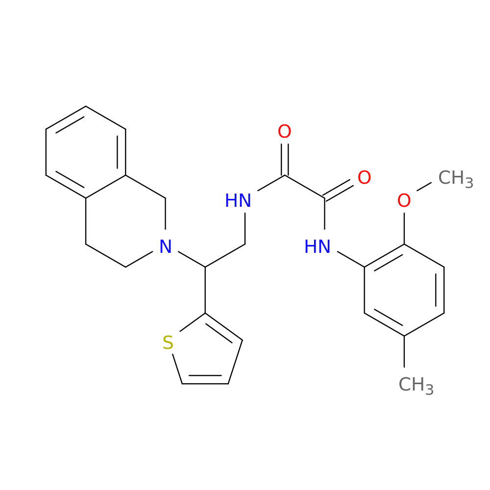 N-(2-methoxy-5-methylphenyl)-N'-[2-(1,2,3,4-tetrahydroisoquinolin-2-yl)-2-(thiophen-2-yl)ethyl]ethanediamide
