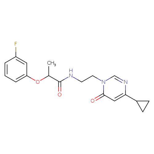 N-[2-(4-cyclopropyl-6-oxo-1,6-dihydropyrimidin-1-yl)ethyl]-2-(3-fluorophenoxy)propanamide