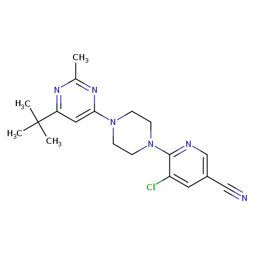6-[4-(6-tert-butyl-2-methylpyrimidin-4-yl)piperazin-1-yl]-5-chloropyridine-3-carbonitrile
