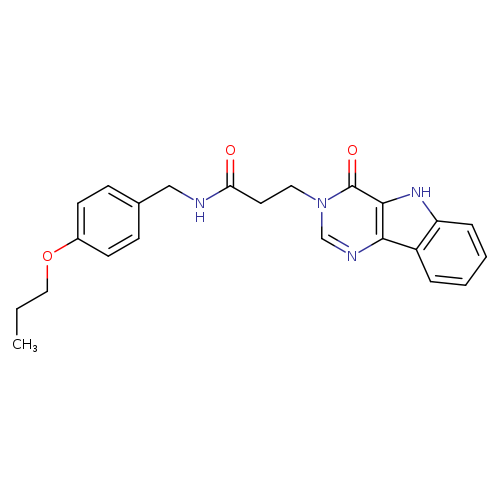 3-{4-oxo-3H,4H,5H-pyrimido[5,4-b]indol-3-yl}-N-[(4-propoxyphenyl)methyl]propanamide