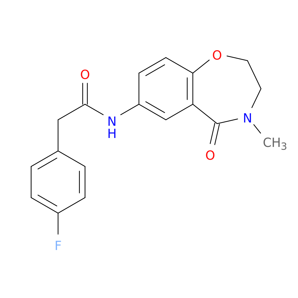 2-(4-fluorophenyl)-N-(4-methyl-5-oxo-2,3,4,5-tetrahydro-1,4-benzoxazepin-7-yl)acetamide