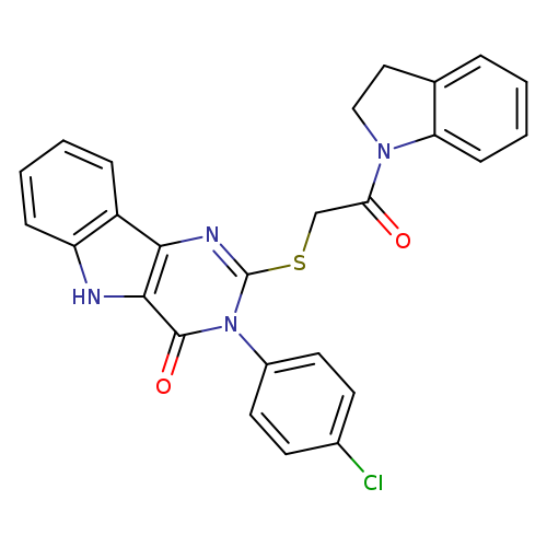 3-(4-chlorophenyl)-2-{[2-(2,3-dihydro-1H-indol-1-yl)-2-oxoethyl]sulfanyl}-3H,4H,5H-pyrimido[5,4-b]indol-4-one