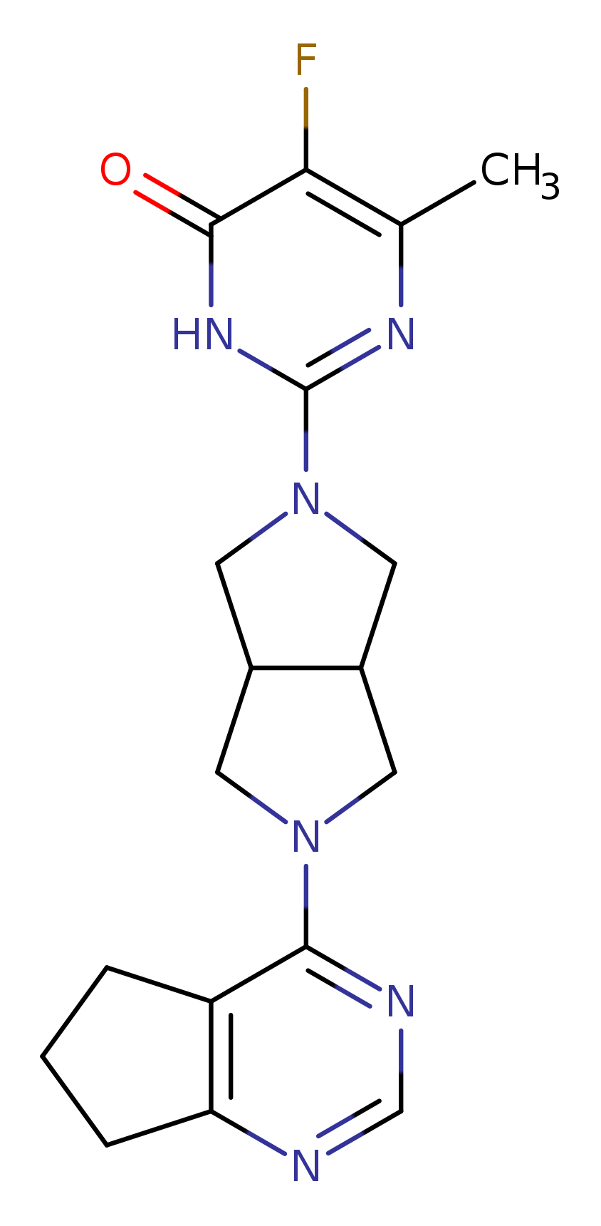 2-(5-{5H,6H,7H-cyclopenta[d]pyrimidin-4-yl}-octahydropyrrolo[3,4-c]pyrrol-2-yl)-5-fluoro-6-methyl-3,4-dihydropyrimidin-4-one