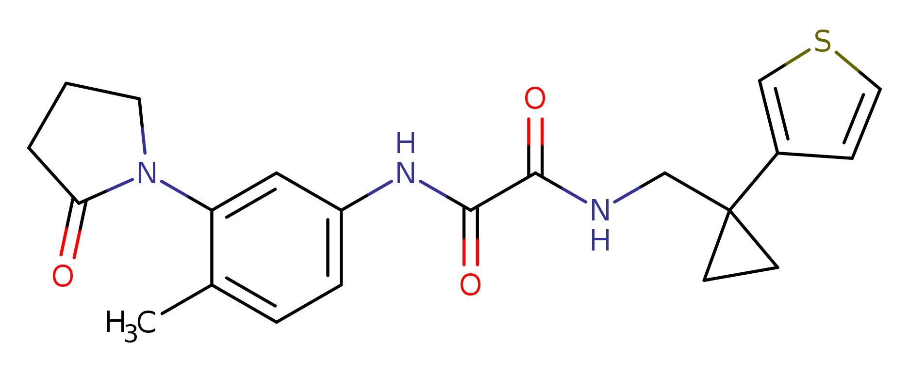 N'-[4-methyl-3-(2-oxopyrrolidin-1-yl)phenyl]-N-{[1-(thiophen-3-yl)cyclopropyl]methyl}ethanediamide