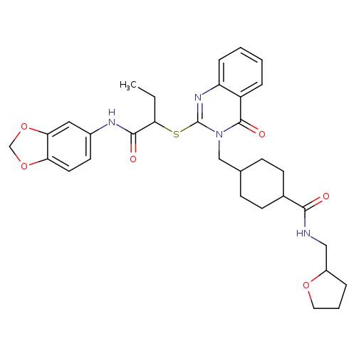 4-{[2-({1-[(2H-1,3-benzodioxol-5-yl)carbamoyl]propyl}sulfanyl)-4-oxo-3,4-dihydroquinazolin-3-yl]methyl}-N-[(oxolan-2-yl)methyl]cyclohexane-1-carboxamide