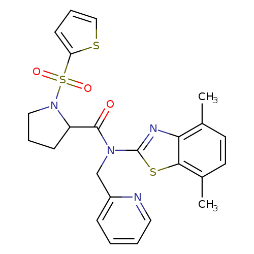N-(4,7-dimethyl-1,3-benzothiazol-2-yl)-N-[(pyridin-2-yl)methyl]-1-(thiophene-2-sulfonyl)pyrrolidine-2-carboxamide
