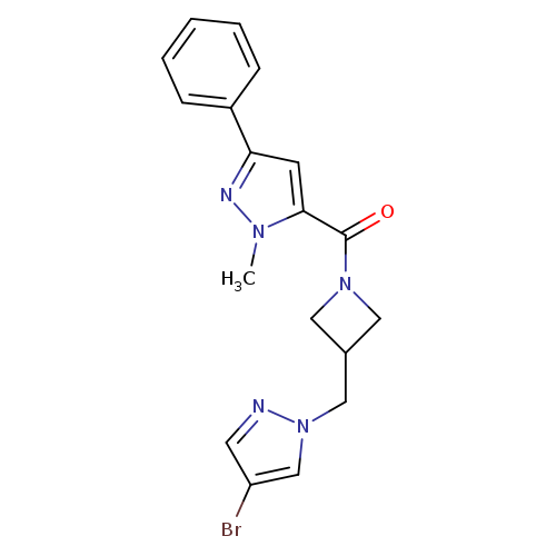 5-{3-[(4-bromo-1H-pyrazol-1-yl)methyl]azetidine-1-carbonyl}-1-methyl-3-phenyl-1H-pyrazole