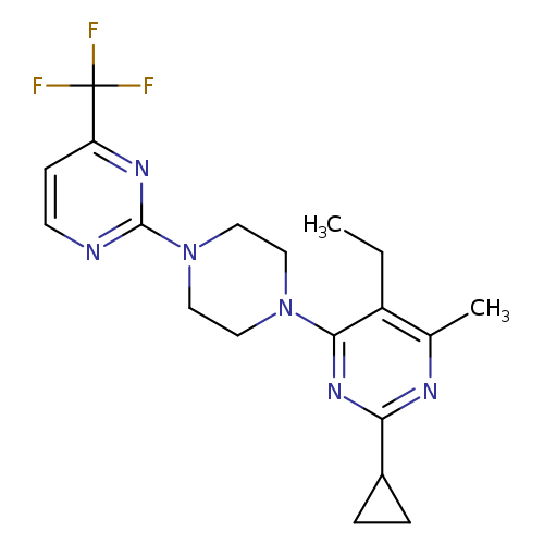 2-cyclopropyl-5-ethyl-4-methyl-6-{4-[4-(trifluoromethyl)pyrimidin-2-yl]piperazin-1-yl}pyrimidine
