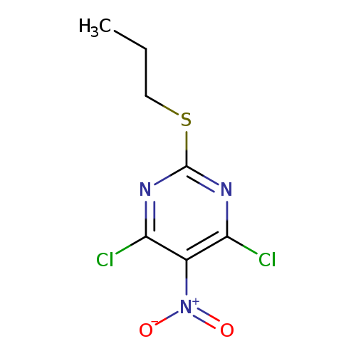 Pyrimidine, 4,6-dichloro-5-nitro-2-(propylthio)-