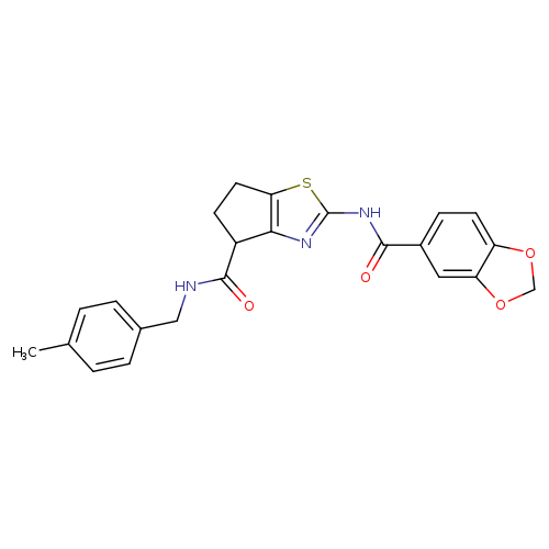 2-(2H-1,3-benzodioxole-5-amido)-N-[(4-methylphenyl)methyl]-4H,5H,6H-cyclopenta[d][1,3]thiazole-4-carboxamide
