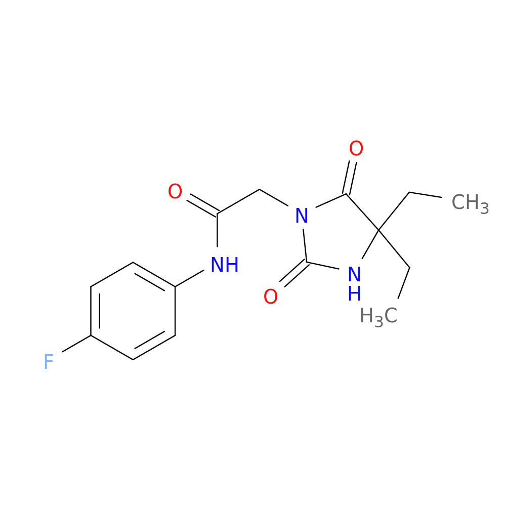 2-(4,4-diethyl-2,5-dioxoimidazolidin-1-yl)-N-(4-fluorophenyl)acetamide