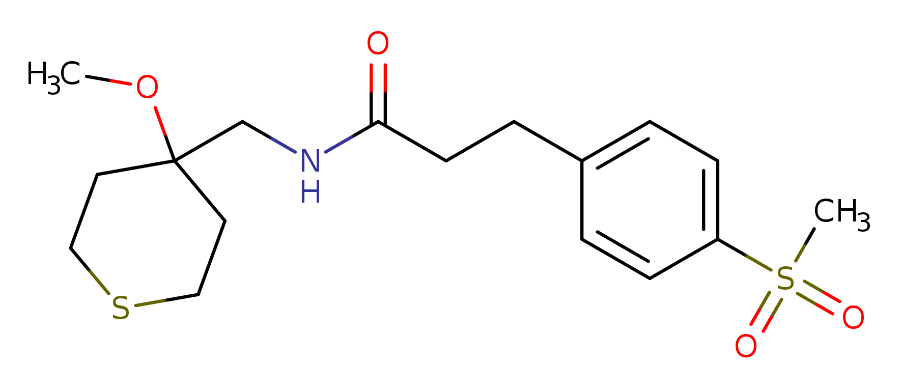 3-(4-methanesulfonylphenyl)-N-[(4-methoxythian-4-yl)methyl]propanamide