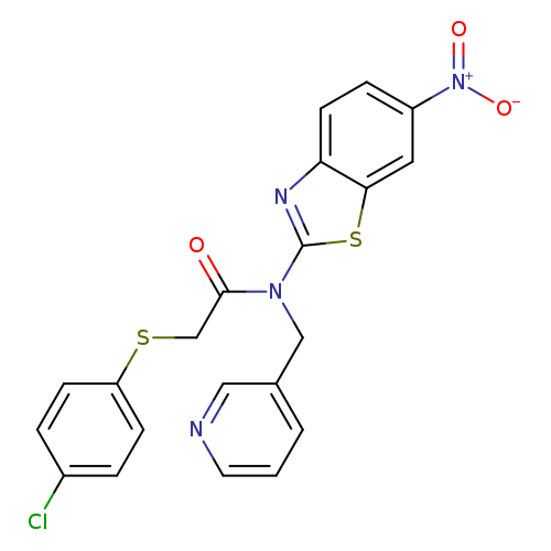 2-[(4-chlorophenyl)sulfanyl]-N-(6-nitro-1,3-benzothiazol-2-yl)-N-[(pyridin-3-yl)methyl]acetamide